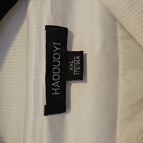 White Bomber Jacket With Patches Size XL - Picture 2 of 8